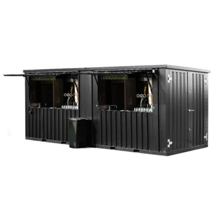 Conteneur Bar Démontable 6×2 mètres XL Noir RAL 9005